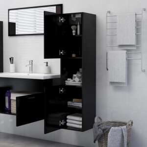Fekete forgácslap fürdőszobaszekrény 30 x 30 x 130 cm 53092455 
