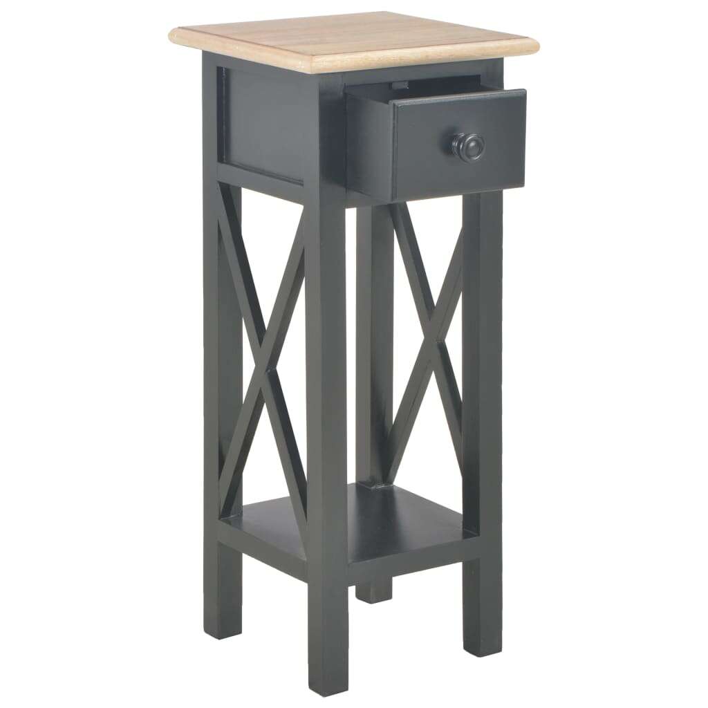 280059 side table black 27x27x65,5 cm wood