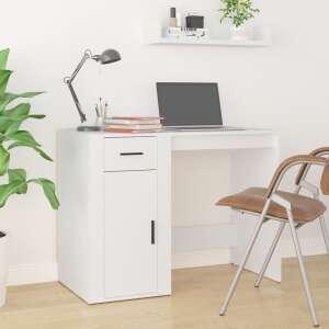 Fehér szerelt fa íróasztal szekrénnyel 53106871 
