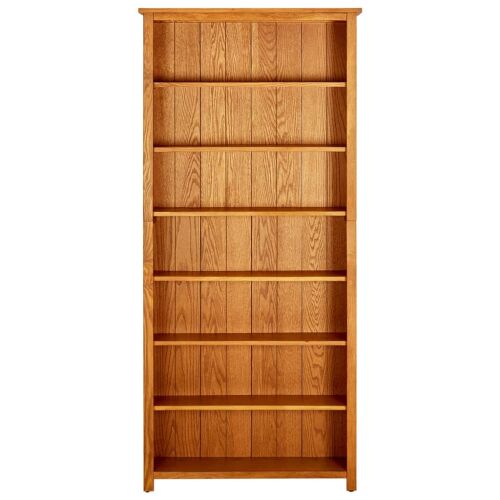 Tömör Tölgyfa Könyvespolc - 7 Polcos - 90x22,5x200 cm, tömör tölgyfa könyvespolc, 7 polcos - Könyvespolc és állópolc