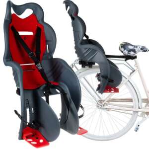 Gyermek kerékpárülés, 5 pontos biztonsági övek, 4 láb lábtartó, maximum 22 kg, szürke/piros