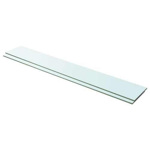 2 db üveg polc készlet, 100 x 15 cm, átlátszó, edzett üveg, 8 mm vastagság, 15 kg teherbírás - Fali polc