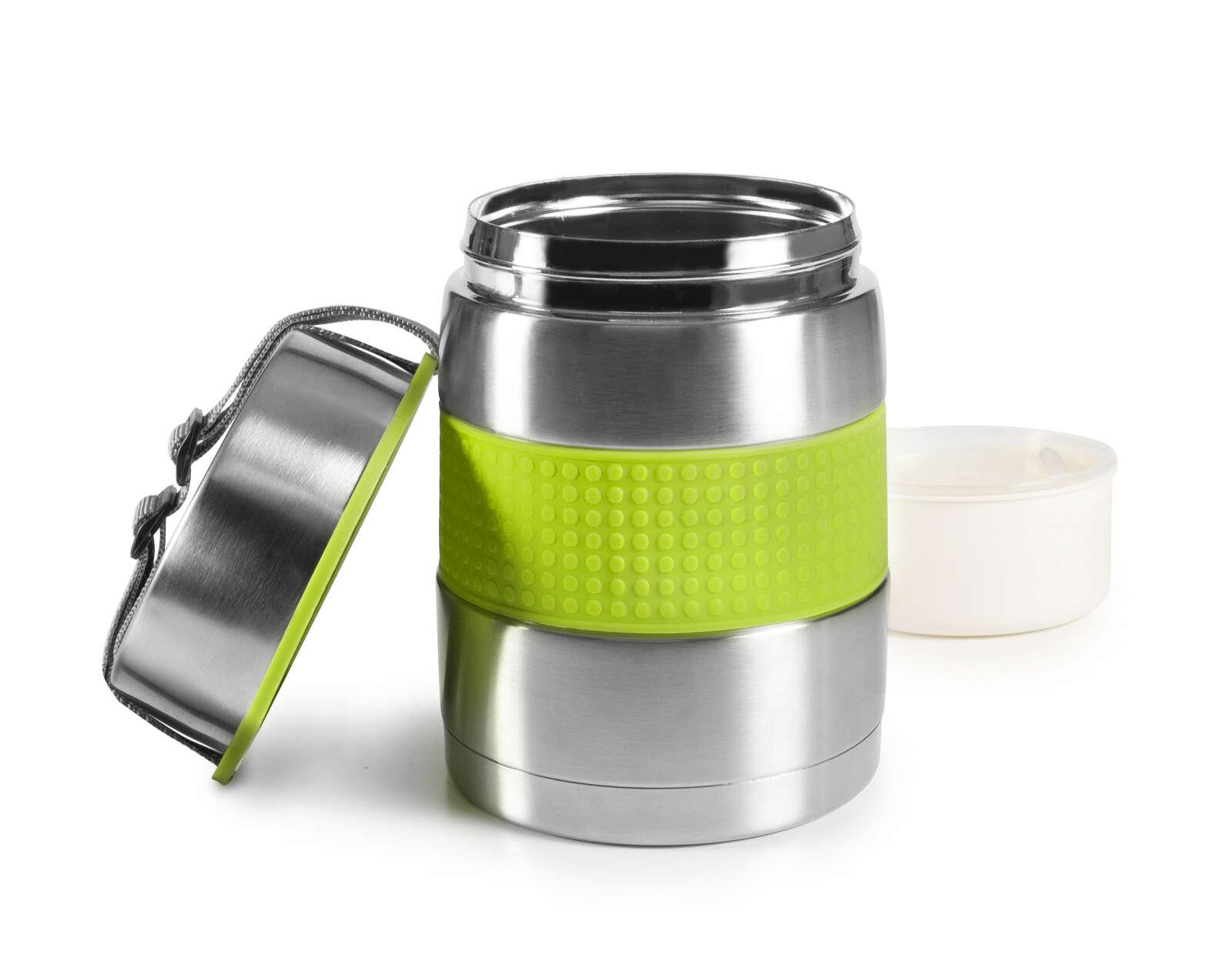 Termos pentru alimente Ibili-Termos, otel inoxidabil 18/10, 12.3x18.5 cm, 1.2 l, argintiu/verde