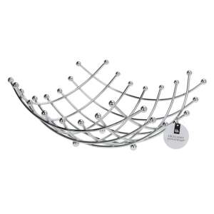 Excellent Houseware fruit bowl, chrome steel, 31x31x14 cm, silver - Fruit basket