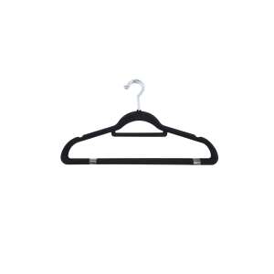 Black velvet hanger with chrome hook, Excellent Houseware - Hanger and Hook
