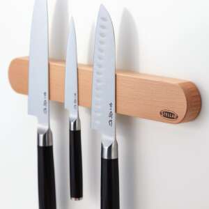 Stellar beechwood magnetic knife bar with knives, 33x5x2.5 cm, brown - Stellar