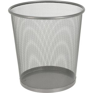 Excellent Houseware Mülleimer, Metall, 26,5 x 28 cm, grau