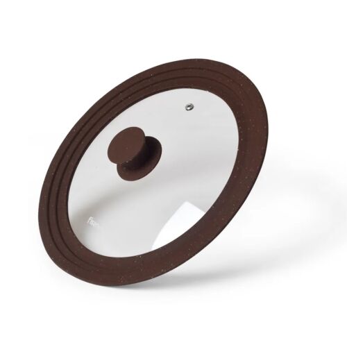 Fissman Triplex Glasdeckel mit Silikonrand, braun, 24/26/28cm