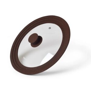 Fissman Triplex glass lid with silicone rim, brown, 24/26/28cm - Pot Lid