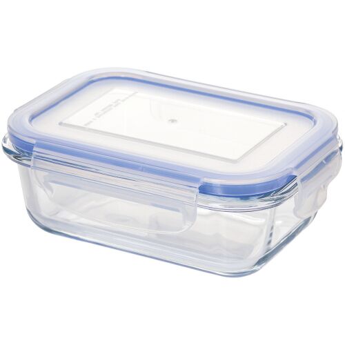 Caserola alimente Judge, sticla borosilicata, 17.7x13.5x6.3 cm, transparent/albastru