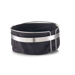 Zeller Serving Basket, Metal/Textile, 21.5x11 cm, Silver/Black 117336841 - Fruit basket