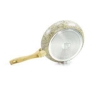 Fissman Crema Nova frying pan, 20 x 4.5 cm, aluminum, cream color, back view - Fissman