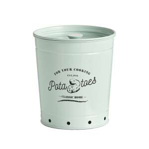 Zeller-Classic Home metal potato storage container, mint green color, for storing potatoes, with ventilation holes - Kitchen Storage Container