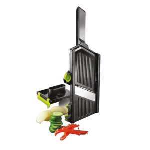 Slicer mandolină Ibili Easycook, negru și verde, lame din oțel inoxidabil, grosime reglabilă, blocare de siguranță, protecție pentru mâini - Răzători