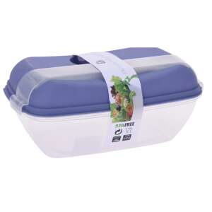 Koopman lunch box, BPA-free plastic, 23x15x10 cm, blue lid, white container - Koopman