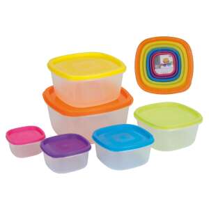 Set 6 cutii alimentare cu capac Koopman, plastic, multicolor 53181906 Recipiente pentru alimente