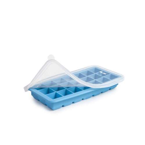 Ibili blue silicone ice cube tray with lid, 21x14x4 cm