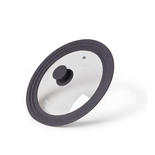 Fissman Capac multi-dimensiune din sticlă, 26/28/30cm, gri, cu margine din silicon