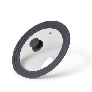 Fissman Multisize Glass Lid, 26/28/30cm, Grey, with silicone rim - Pot Lid