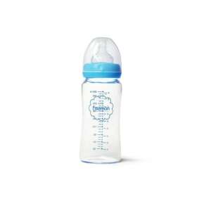 Fissman Babyflasche, 260 ml, Glas, blau, Saugflasche - Babyflaschen
