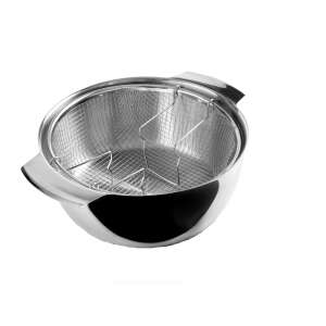 Ibili Edelstahl-Bratpfanne mit Korb, silber - Ibili