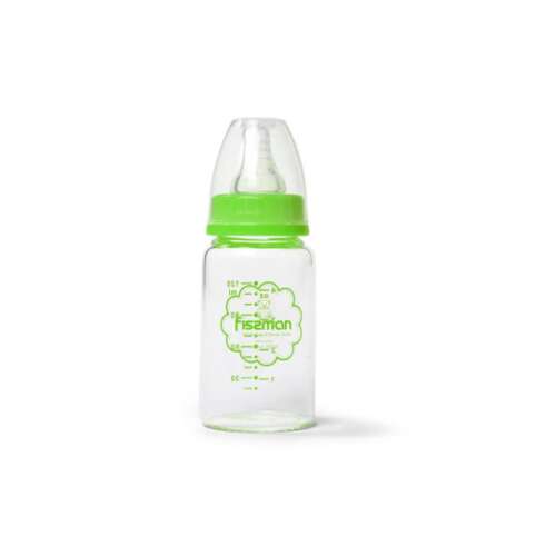 Fissman baby bottle, 120 ml, glass, green, feeding bottle