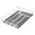 Ibili cutlery organizer, clear acrylic, 5 compartments, gray inserts, for forks, spoons, knives, and other utensils