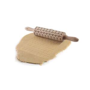Ibili-Noel Christmas cookie rolling pin, in use, rolling out dough - Rolling Pin