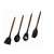 Carl Schmidt Sohn Soltau kitchen utensil set with wooden handles, black silicone