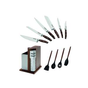 Carl Schmidt Sohn Soltau 6-piece knife set with wooden block, stainless steel, silver/brown - Kitchen Tool Set