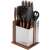 Carl Schmidt Sohn Soltau 6-piece knife set with wooden block, stainless steel, silver/brown, with kitchen utensils