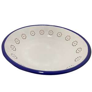 Coș de pâine Ibili Blanca din oțel emailat, alb/albastru, 24x4,5 cm - Depozitarea alimentelor