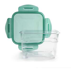 Ibili airtight food container, square, transparent/green, 1000 ml - Food storage