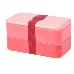 Koopman Smart Lunch rosa zweistöckige Lunchbox mit Gummiband - Koopman