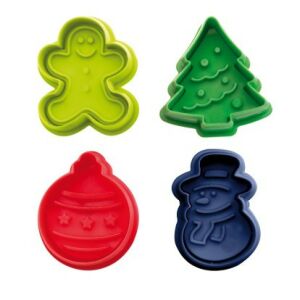 Ibili 3D Christmas Cookie Cutters, Plastic, Multicolored 142434230 - Cookie cutter
