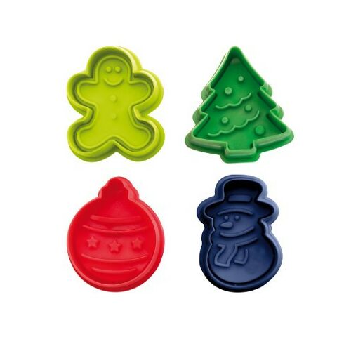 Ibili 3D Christmas Cookie Cutters, Plastic, Multicolored 142434230