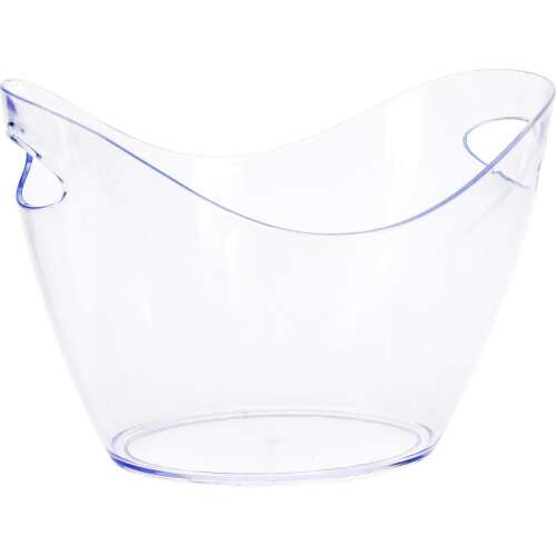 Găleată de gheață din acril transparentă cu mânere