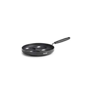 Ibili mini crepe pan, aluminum, 4-section, black, for making mini pancakes, crepes, and eggs - Ibili