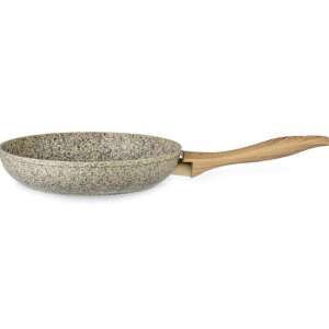 Fissman Crema Nova frying pan, 24 x 4.9 cm, aluminum, cream color, with wooden handle - Fissman