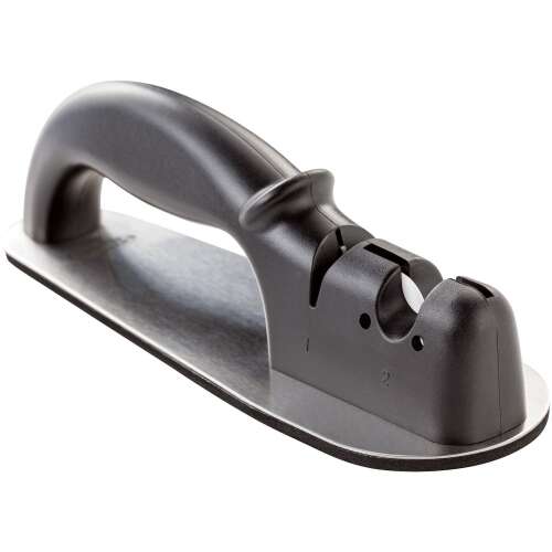 Ascuțitor de cuțite Stellar, negru și argintiu, ascuțire în 2 trepte, ascuțire profesională a cuțitelor