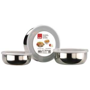 Ibili 3-piece stainless steel food storage container set with lids - Food storage