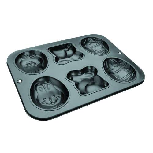 Ibili Crous Easter cake mold, aluminum, 26x34.5 cm, black, with bunny and egg shapes