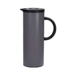 Excellent Houseware 1 liter double-walled stainless steel and glass thermos jug with handle, gray - Food & beverage carrier