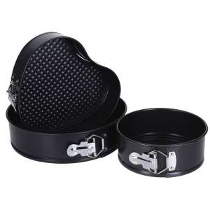 3-Piece Baking Tray Set, Carbon Steel, Non-Stick, 24x24x7 cm, Black