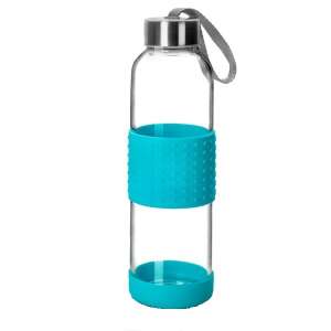 Ibili Glaswasserflasche mit blauer Silikonhülle, 0,5 Liter - Ibili
