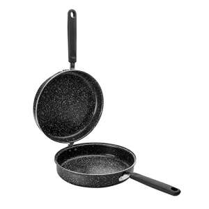 Ibili Natura Doppelpfanne, schwarz/silber, 24x9,5 cm, antihaft, Aluminium, induktionsgeeignet - Koch- & Backgeschirr