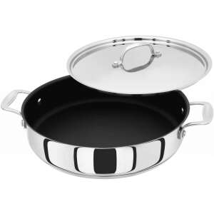 Stellar 37x28x10 cm stainless steel frying pan with lid, non-stick, PFOA free, for all hobs - Stellar