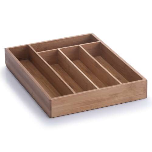 Koopman Excellent Housewares bamboo cutlery tray with 5 compartments