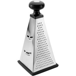 Judge pyramid grater, stainless steel, black handle, kitchen tool - Flat file