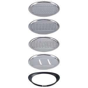 BergHOFF Zeno grater set, stainless steel, 16 cm, silver/black - Flat file